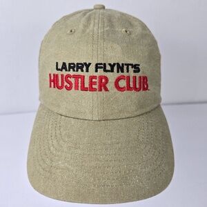 DEADSTOCK HUSTLER CLUB Cap Hat Larry Flynt's Vtg 90s Tan Adjustable Nissun NWOT